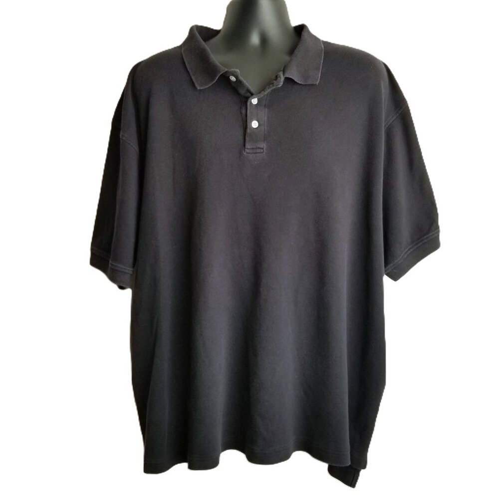 Mens Black Polo Shirt 2X Massini Cotton Short Sleeve Casual Classic